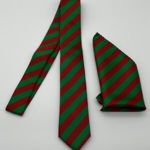 Krawatte mit Tuch grün/rot